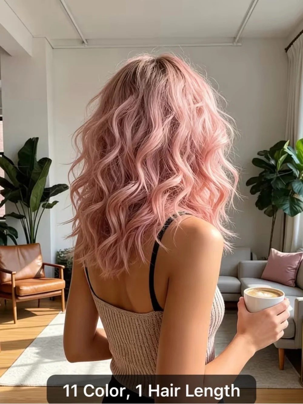 Women’s Pastel Pink Wavy Lace Front Wig - Soft Pink Hair